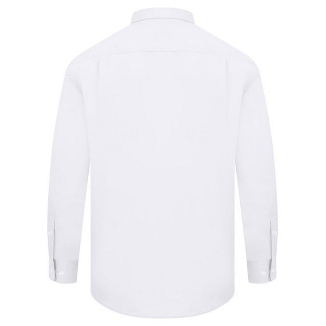White - Lifestyle - Absolute Apparel Mens Long Sleeved Classic Poplin Shirt