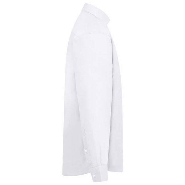 White - Pack Shot - Absolute Apparel Mens Long Sleeved Classic Poplin Shirt