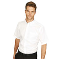White - Side - Absolute Apparel Mens Short Sleeved Classic Poplin Shirt