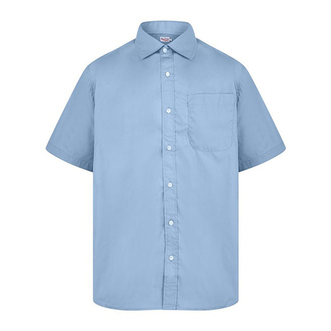Light Blue - Front - Absolute Apparel Mens Short Sleeved Classic Poplin Shirt