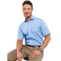 Light Blue - Back - Absolute Apparel Mens Short Sleeved Classic Poplin Shirt