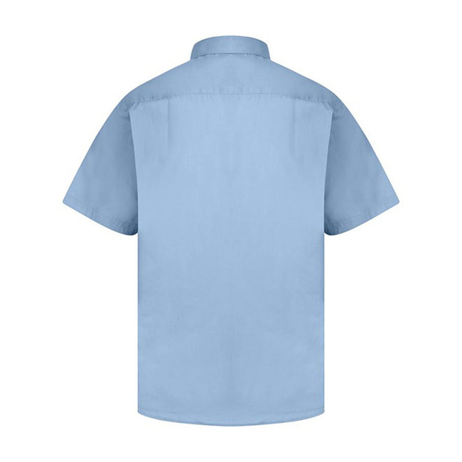 Light Blue - Side - Absolute Apparel Mens Short Sleeved Classic Poplin Shirt