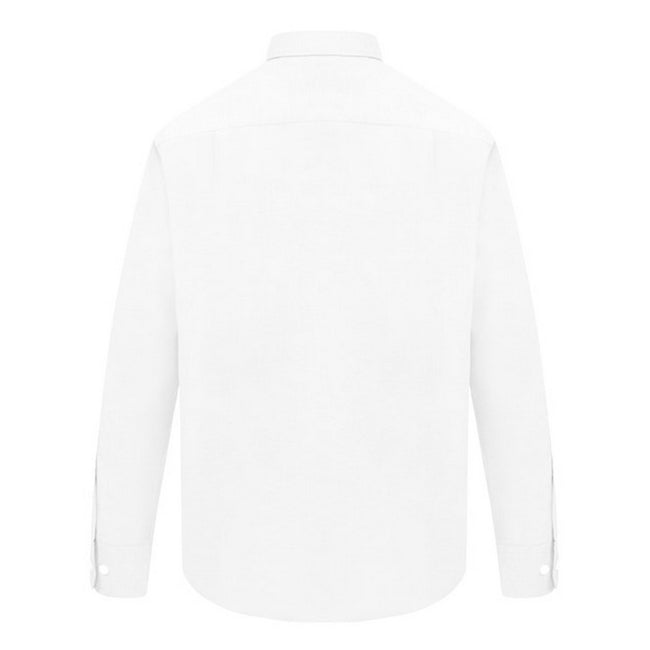 White - Lifestyle - Absolute Apparel Mens Long Sleeved Oxford Shirt