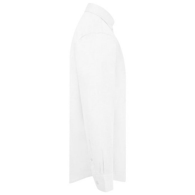 White - Pack Shot - Absolute Apparel Mens Long Sleeved Oxford Shirt