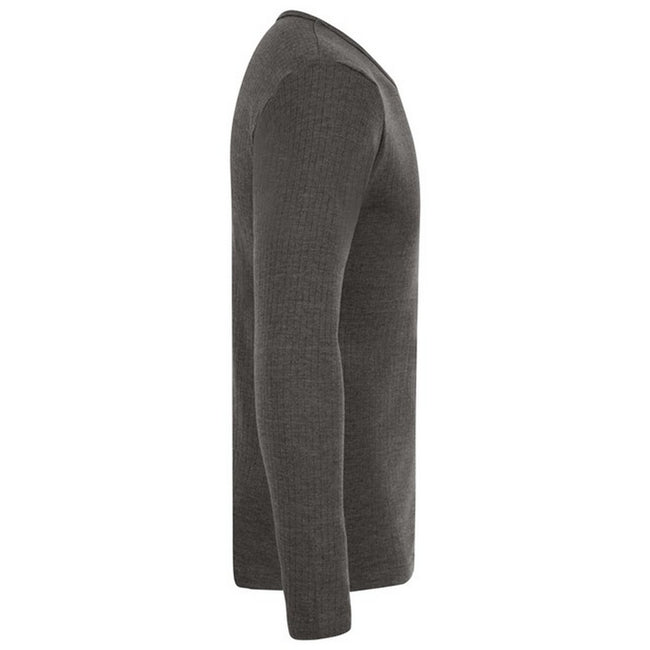 Charcoal - Side - Absolute Apparel Mens Thermal Long Sleeve T-Shirt