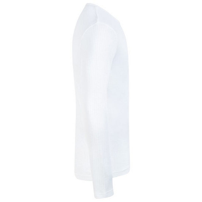 White - Side - Absolute Apparel Mens Thermal Long Sleeve T-Shirt