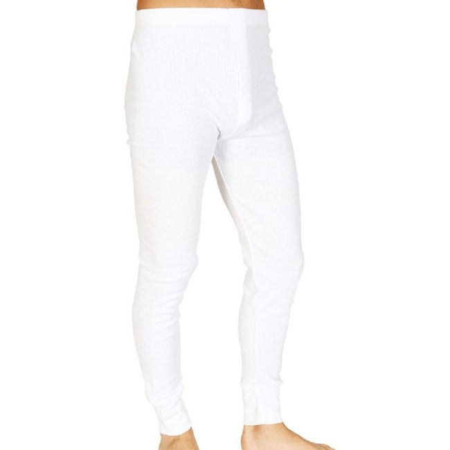 White - Back - Absolute Apparel Mens Thermal Long Johns