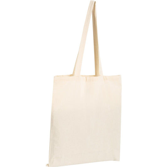 Beige Natural - Front - Absolute Apparel Cotton Shopper Bag