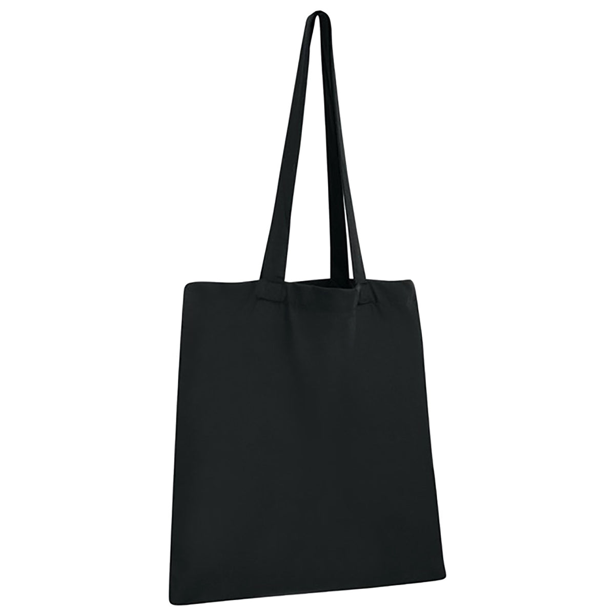 Black - Side - Absolute Apparel Cotton Shopper Bag