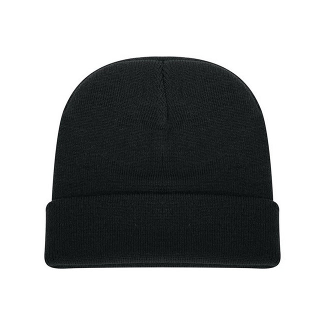 Black - Side - Absolute Apparel Knitted Turn Up Ski Hat