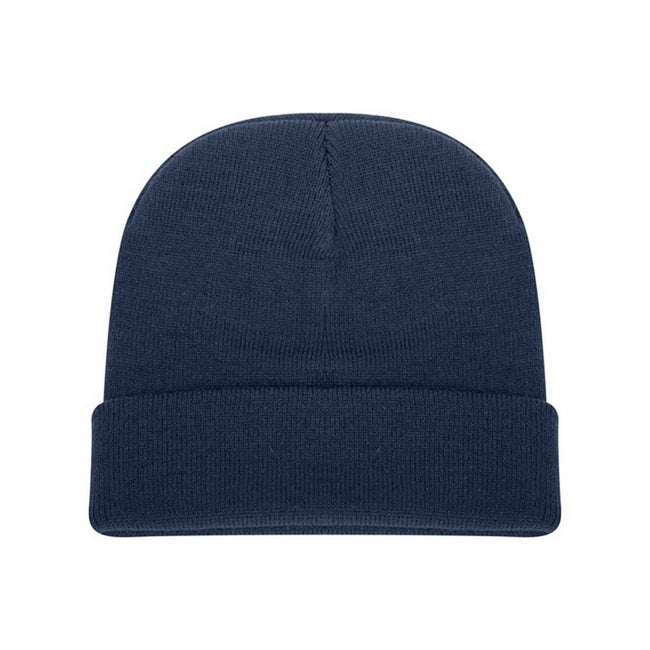 Navy - Side - Absolute Apparel Knitted Turn Up Ski Hat