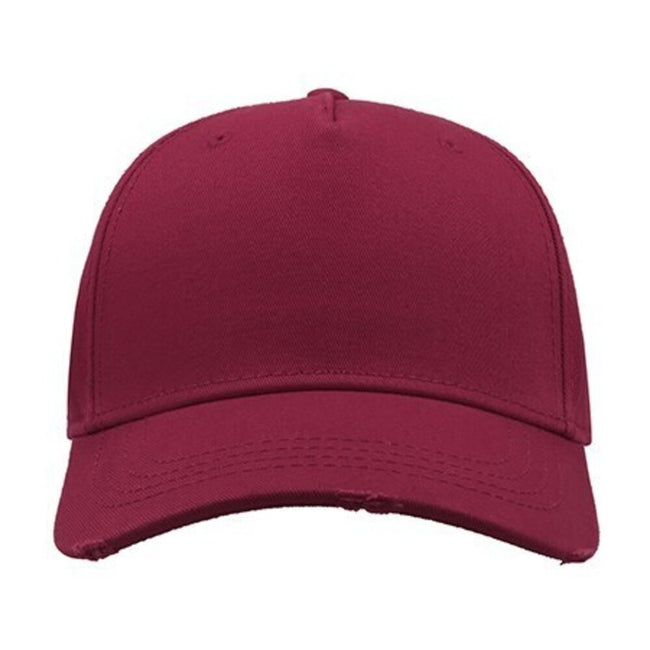 Burgundy - Lifestyle - Atlantis Cargo Weathered Visor 5 Panel Cap