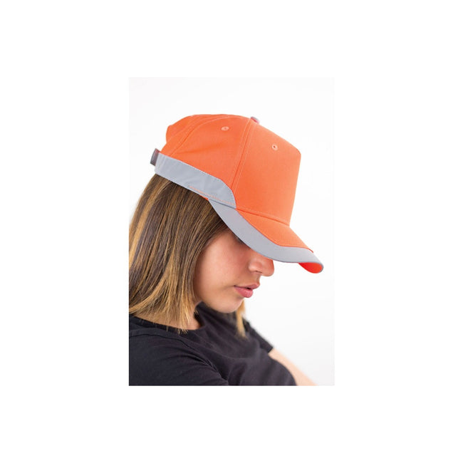 Safety Orange - Back - Atlantis Helpy 5 Panel Reflective Cap