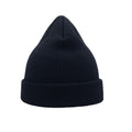 Navy - Side - Atlantis Wind Childrens-Kids Double Skin Beanie With Turn Up