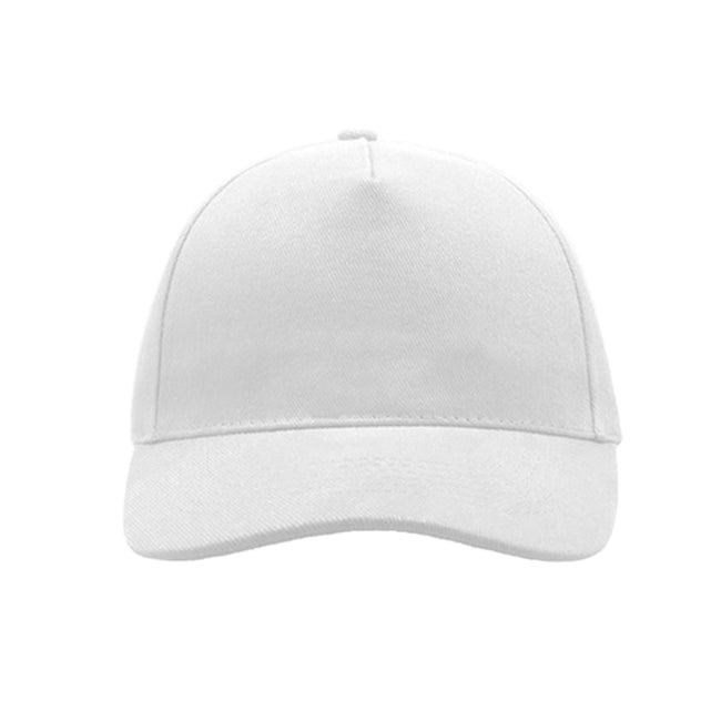White - Pack Shot - Atlantis Liberty Five Buckle Heavy Brush Cotton 5 Panel Cap