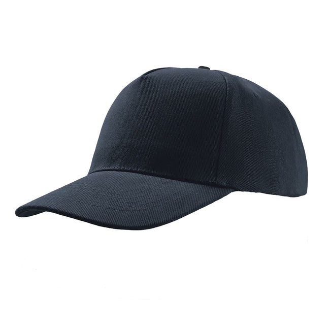 Navy - Front - Atlantis Liberty Five Heavy Brush Cotton 5 Panel Cap
