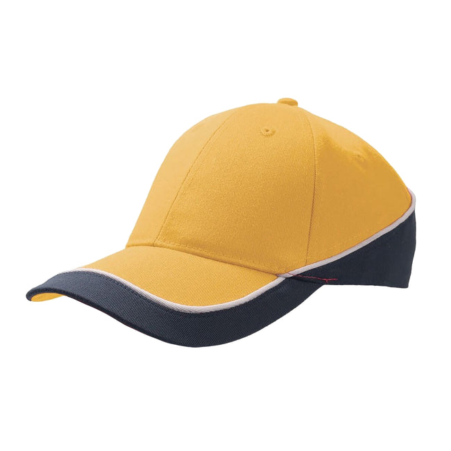 Yellow-Navy - Front - Atlantis Racing Teamwear 6 Panel Cap