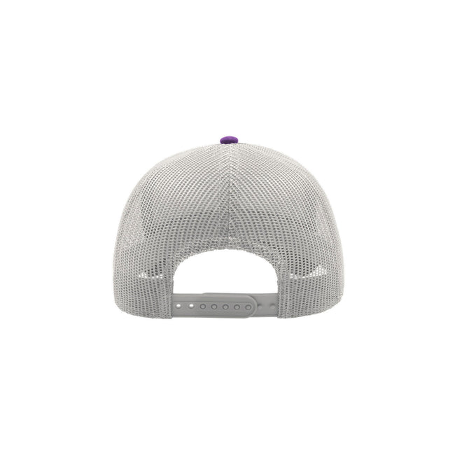 Purple-White - Back - Atlantis Rapper Cotton 5 Panel Trucker Cap
