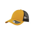 Mustard Yellow-Black - Front - Atlantis Rapper Cotton 5 Panel Trucker Cap