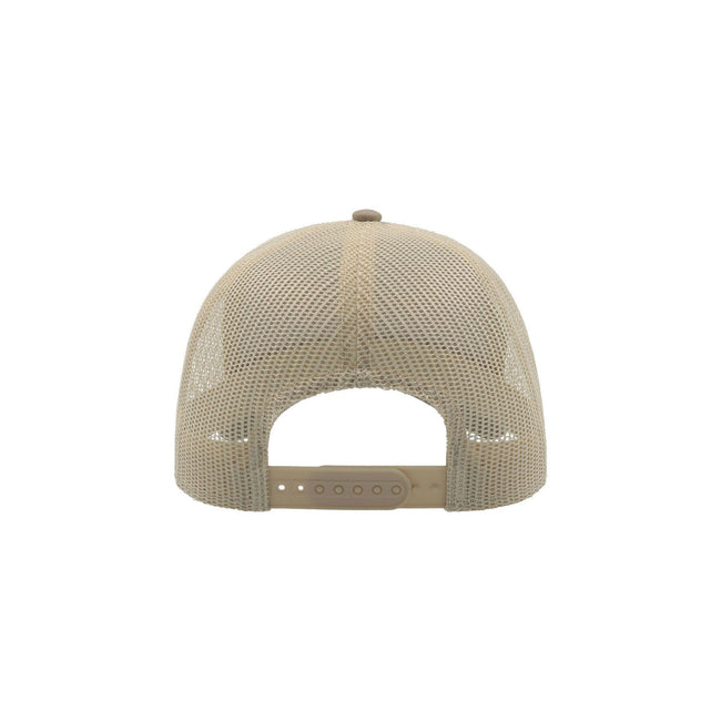 Khaki-Stone - Back - Atlantis Rapper Cotton 5 Panel Trucker Cap