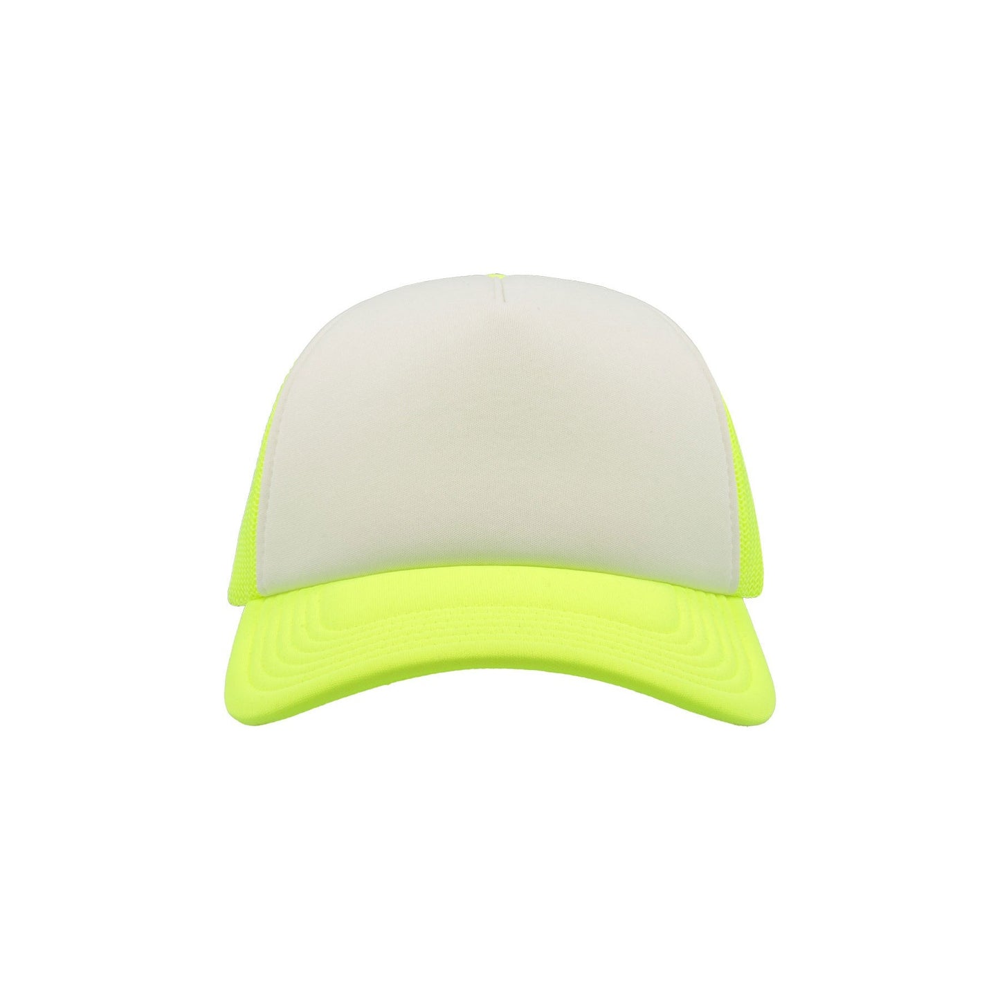 Safety Yellow-White - Pack Shot - Atlantis Rapper 5 Panel Trucker Cap