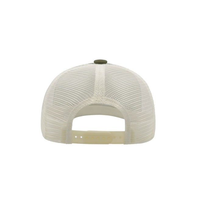 Olive - Back - Atlantis Record Mid Visor 5 Panel Trucker Cap