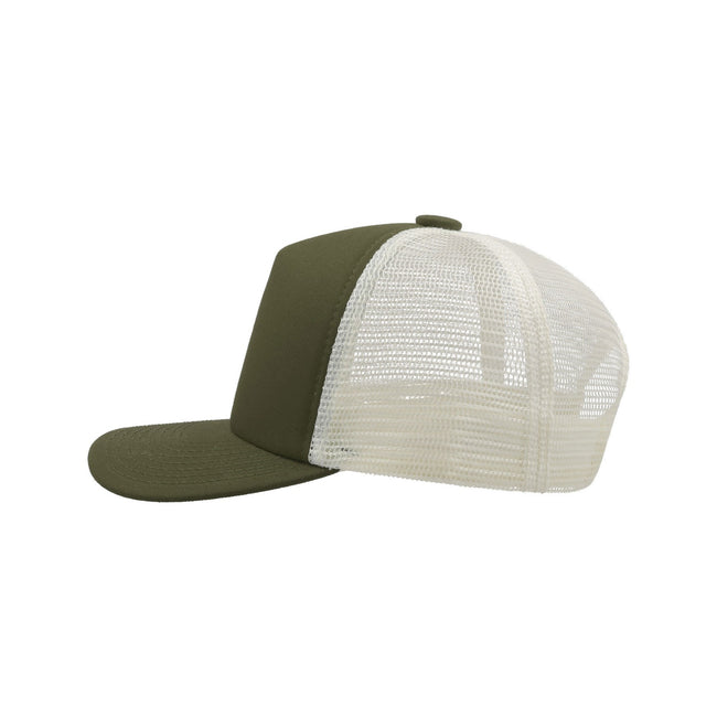 Olive - Lifestyle - Atlantis Record Mid Visor 5 Panel Trucker Cap
