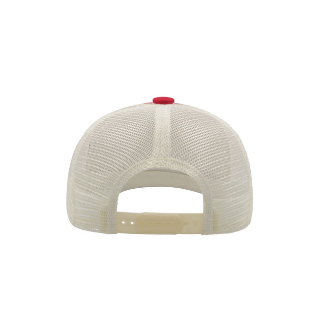 Red - Back - Atlantis Record Mid Visor 5 Panel Trucker Cap