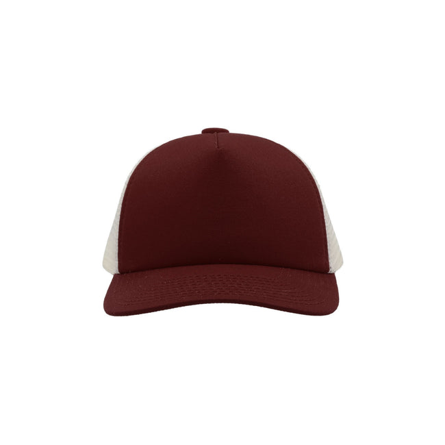 Burgundy - Pack Shot - Atlantis Record Mid Visor 5 Panel Trucker Cap