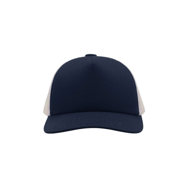 Navy - Pack Shot - Atlantis Record Mid Visor 5 Panel Trucker Cap