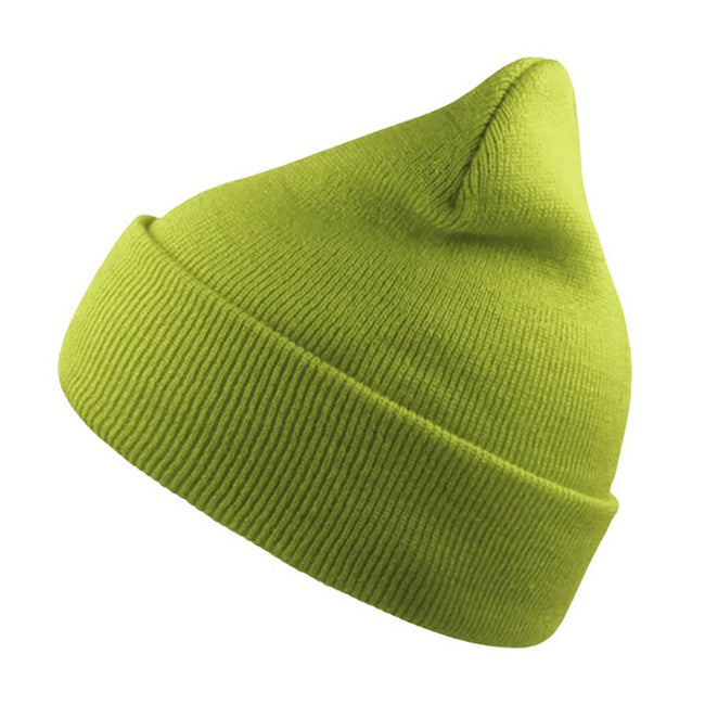 Lime - Front - Atlantis Wind Double Skin Beanie With Turn Up