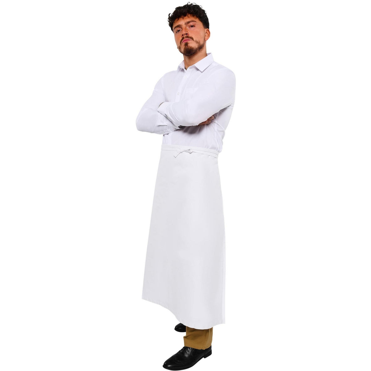 White - Back - BonChef 36 Inch Chef-Bar Apron