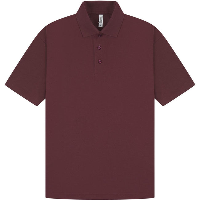 Maroon - Front - Casual Classic Mens Pique Polo