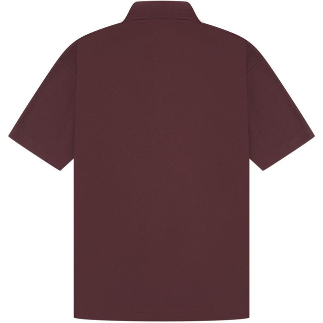 Maroon - Back - Casual Classic Mens Pique Polo