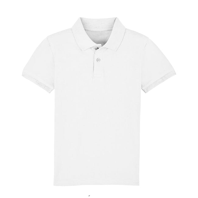 White - Front - Casual Classic Childrens-Kids Polo
