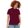 Maroon - Side - Casual Classic Womens-Ladies Polo