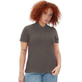 Charcoal - Front - Casual Classic Womens-Ladies Polo