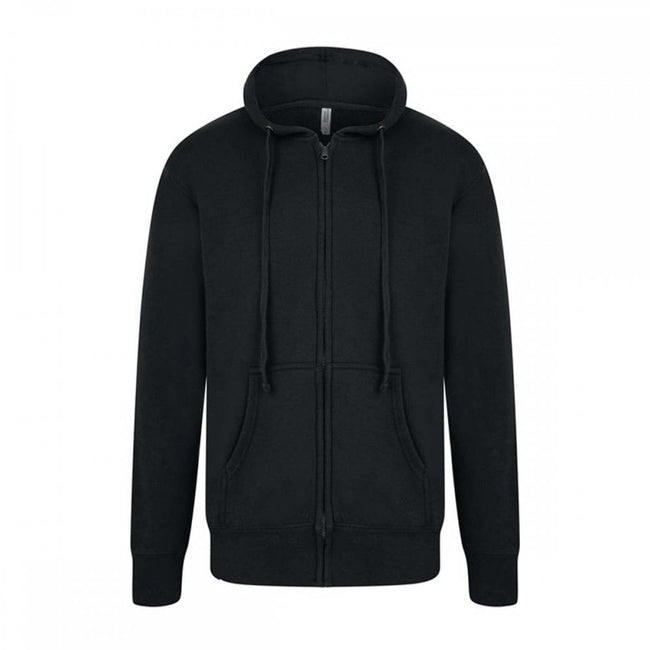 Black - Front - Casual Classic Mens Zip Hood