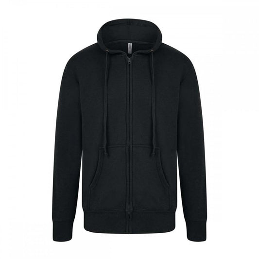 Black - Front - Casual Classic Mens Zip Hood