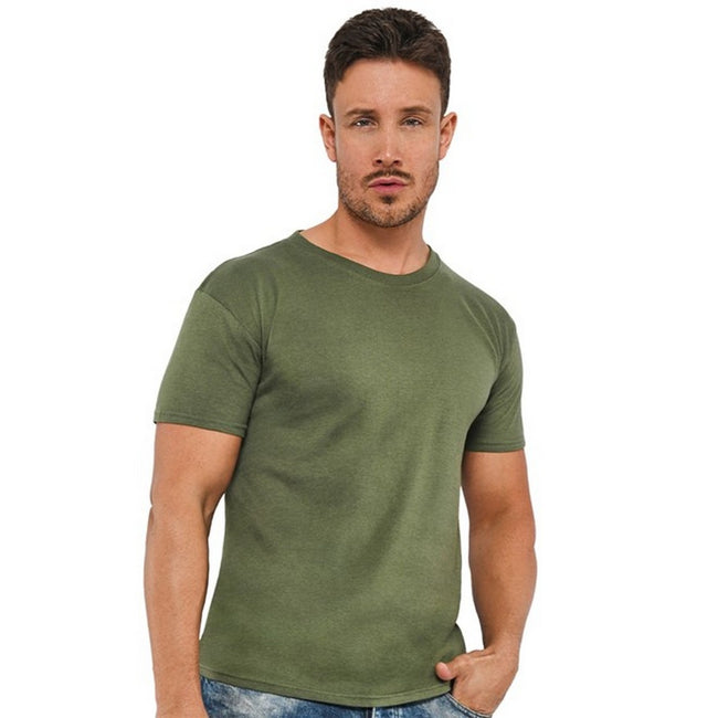 Military Green - Back - Casual Classic Mens Ringspun Tee
