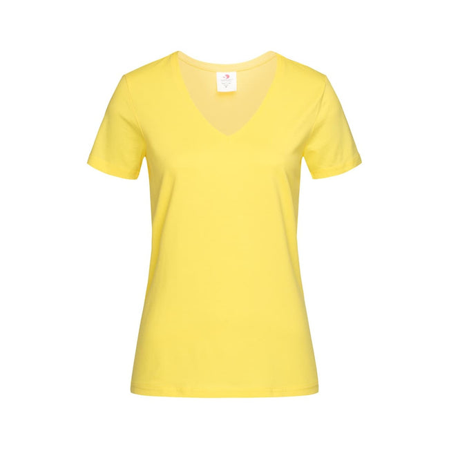 Yellow - Front - Stedman Womens-Ladies Classic V Neck Tee