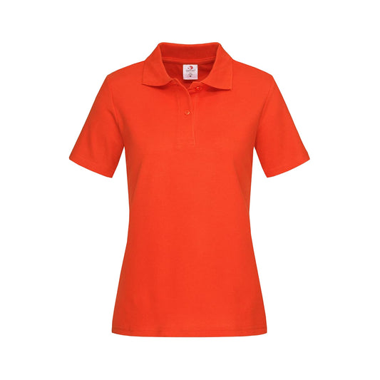 Brilliant Orange - Front - Stedman Womens-Ladies Cotton Polo
