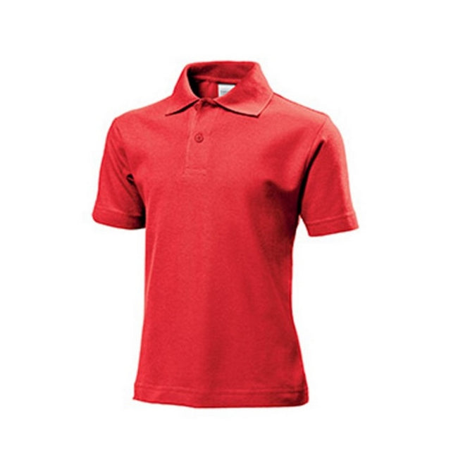 Scarlet Red - Front - Stedman Childrens-Kids Cotton Polo