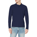Navy - Side - Stedman Mens Long Sleeved Cotton Polo