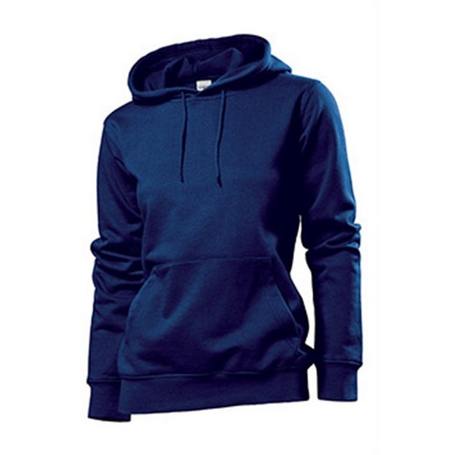 Navy - Front - Stedman Womens-Ladies Hooded Sweat