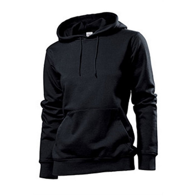 Black Opal - Front - Stedman Womens-Ladies Hooded Sweat