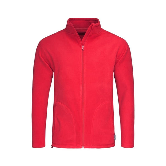 Scarlet Red - Front - Stedman Mens Active Full Zip Fleece