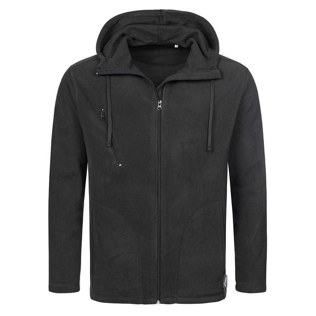 Black Opal - Front - Stedman Mens Active Hooded Fleece Jacket
