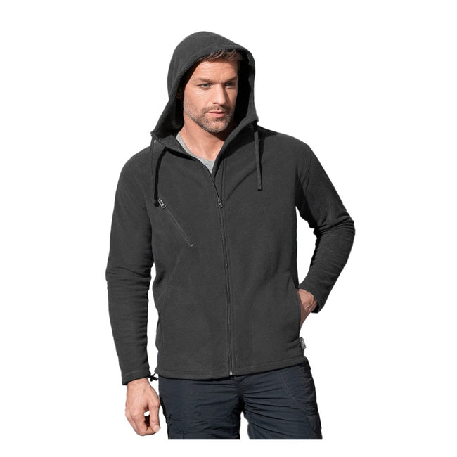 Black Opal - Back - Stedman Mens Active Hooded Fleece Jacket