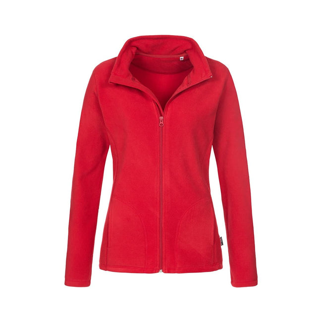 Scarlet Red - Front - Stedman Womens-Ladies Active FZ Fleece